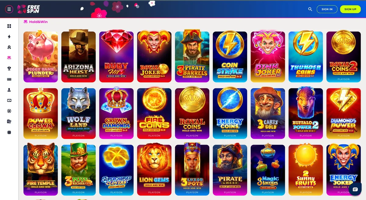 Free Spin Casino Playson Hold and Win games for Ohio players