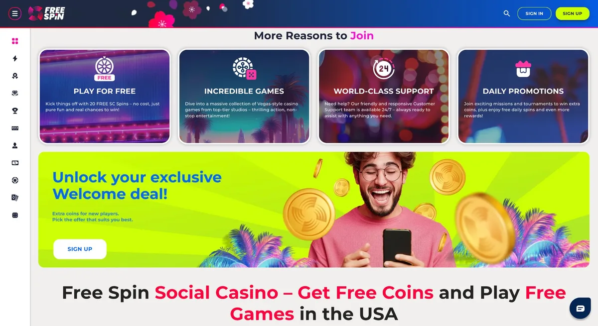 Free Spin Casino Ohio daily SC game — sweepstakes casino legal in Ohio